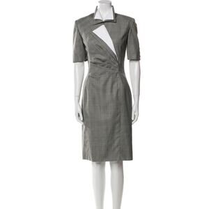Ungaro Paris 1980s Plaid houndstooth dress